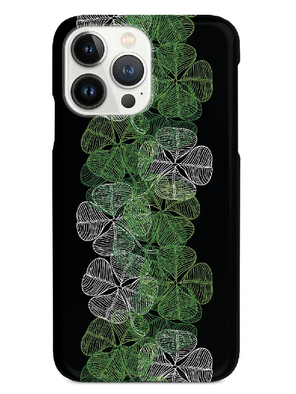 Four-Leaf Clover Lineart - Black Case