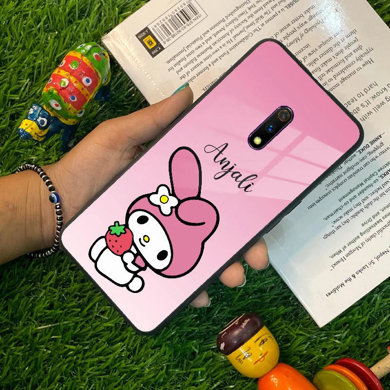 Pink Bunny Glass Case Cover For Realme/Narzo