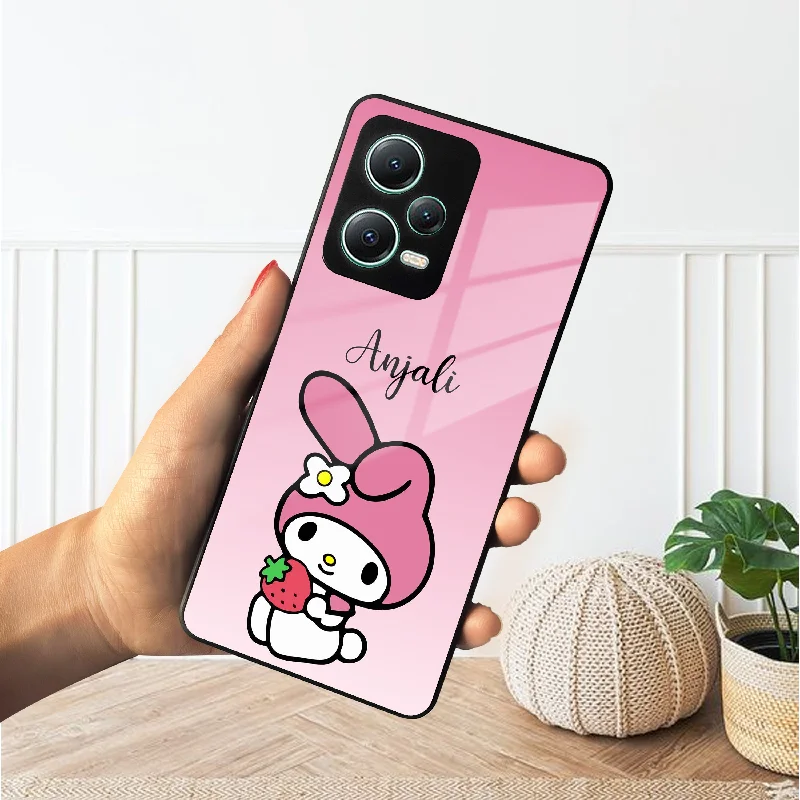 Pink Bunny Glass Case Cover For Redmi/Xiaomi