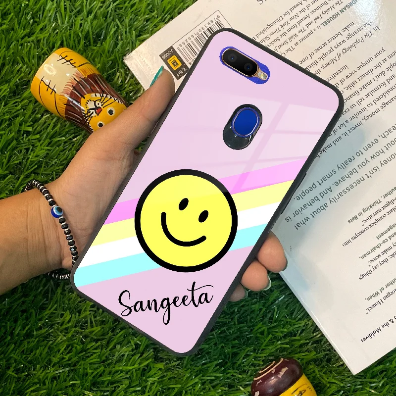 Smiley Glass Case Cover For Oppo