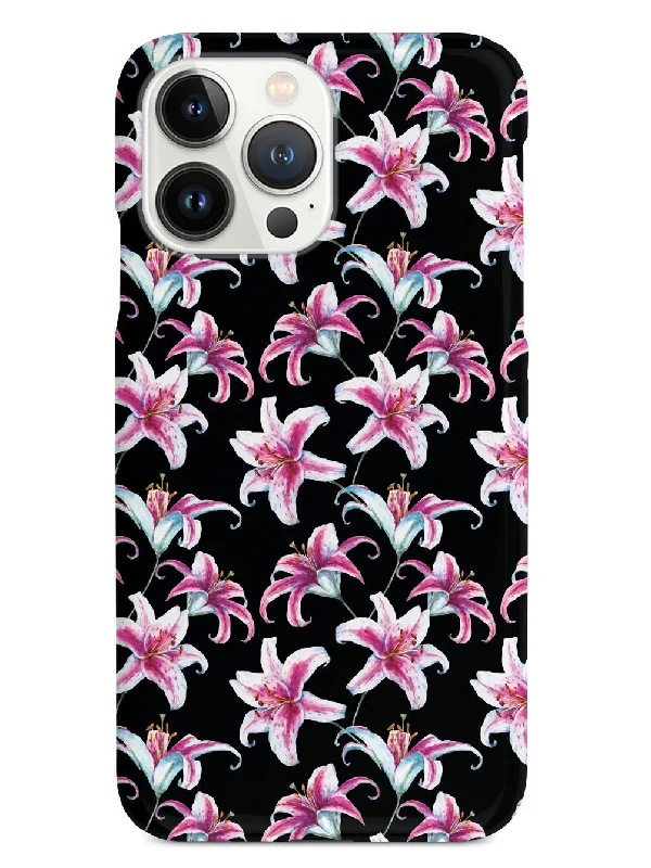 Watercolor Lilies - Black Case