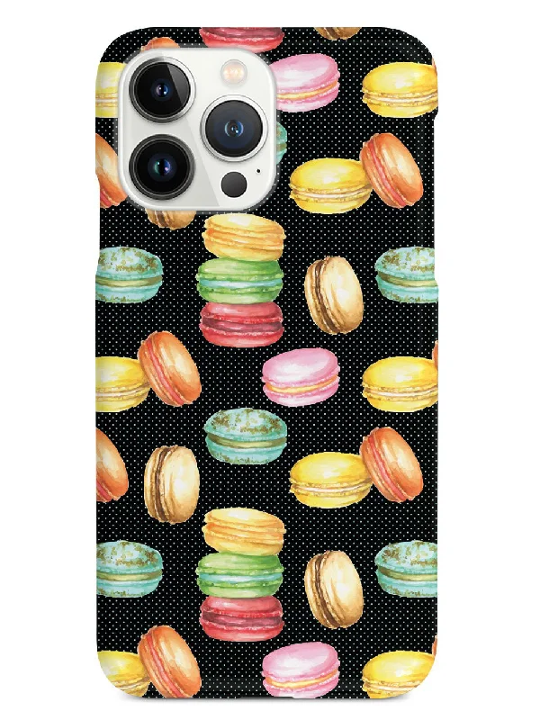 Watercolor Macaroons Pattern - Black Case