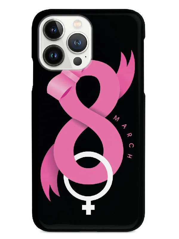 Women's Day - March 8 - Pink Ribbon - Black Case